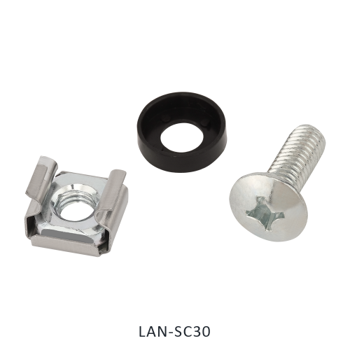 Mounting kit: cage nut, screw bolt and washer